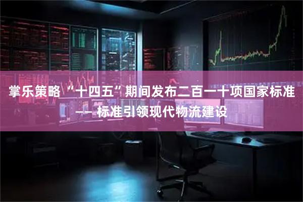 掌乐策略 “十四五”期间发布二百一十项国家标准—— 标准引领现代物流建设