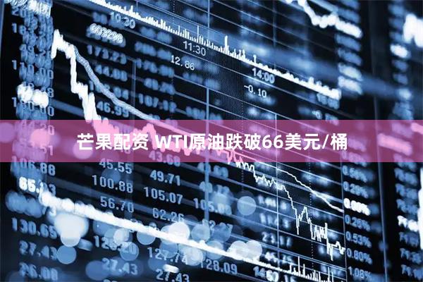 芒果配资 WTI原油跌破66美元/桶