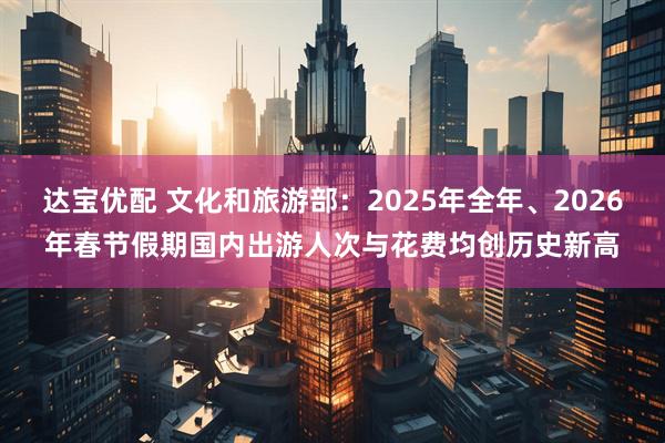 达宝优配 文化和旅游部：2025年全年、2026年春节假期国内出游人次与花费均创历史新高