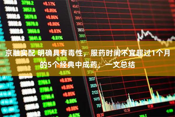 京融实配 明确具有毒性，服药时间不宜超过1个月的5个经典中成药，一文总结