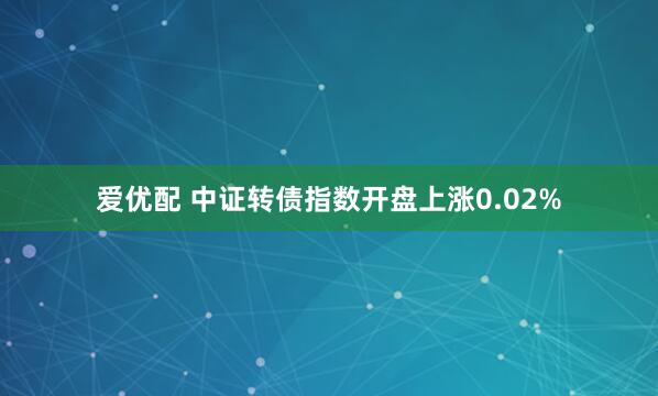 爱优配 中证转债指数开盘上涨0.02%